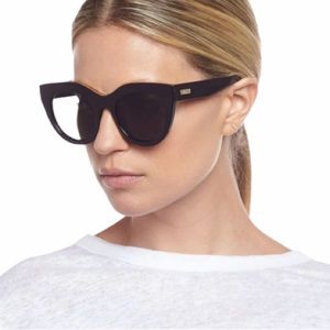 Le Specs Air Heart Black/Gold Cat Eye Sunglasses